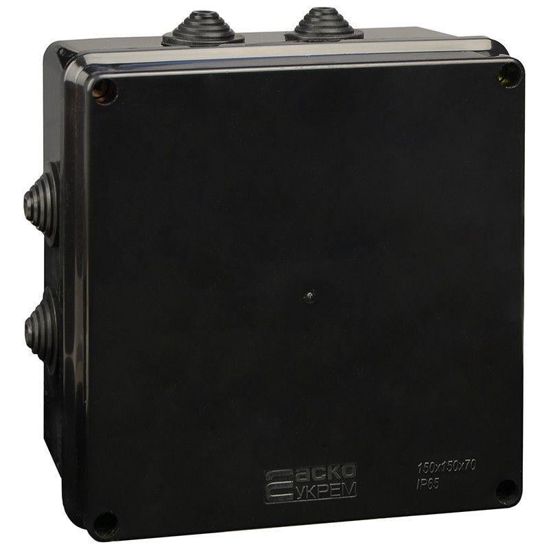 Розподільча коробка АСКО-УКРЕМ Jet 150х150х70 IP65 Black (28680316) Розподільча коробка АСКО-УКРЕМ Jet 150х150х70 IP65 Black (28680316)