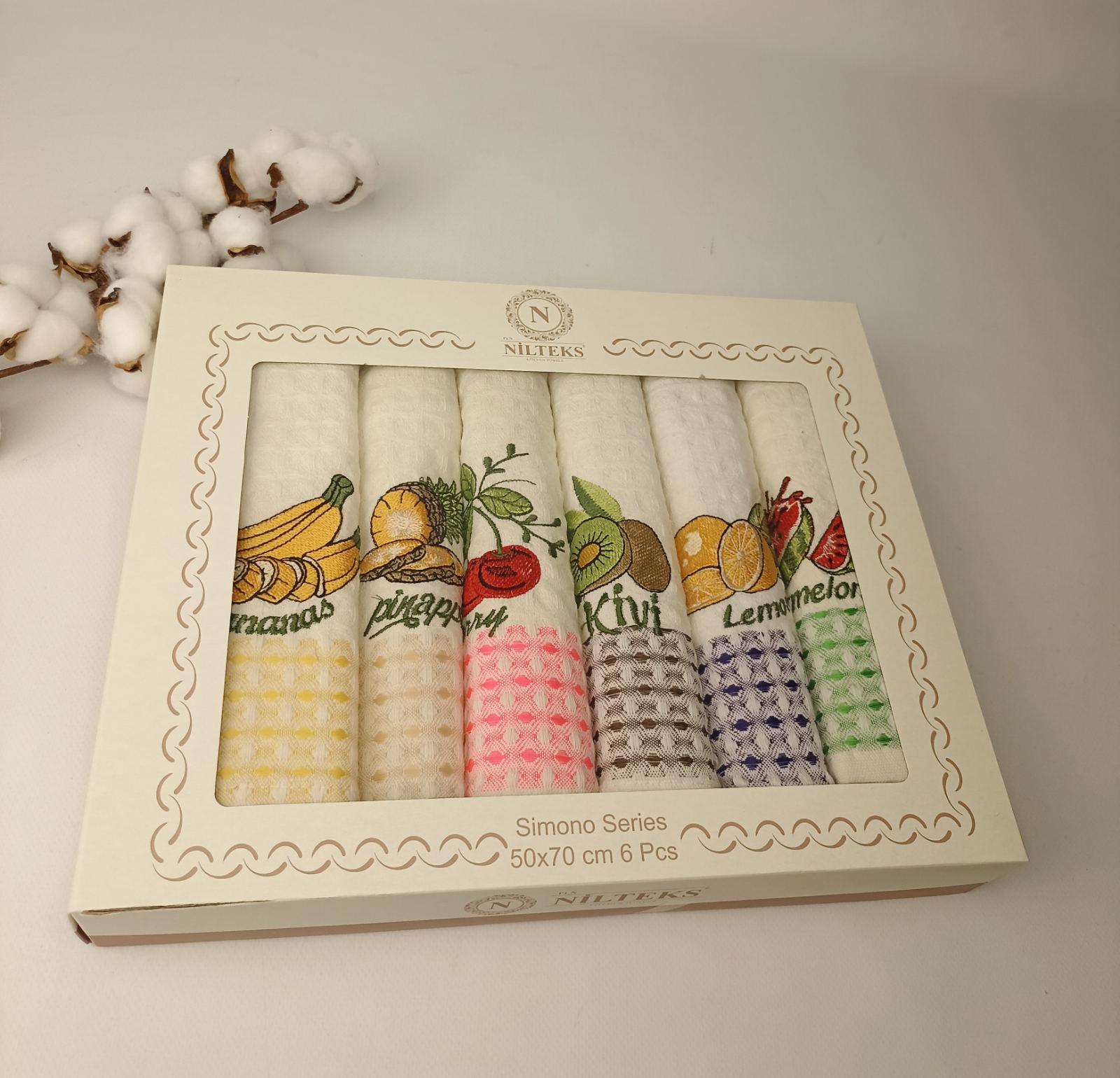 Набір вафельних рушників Nilteks Fruit 1 6 шт. (CN37573)