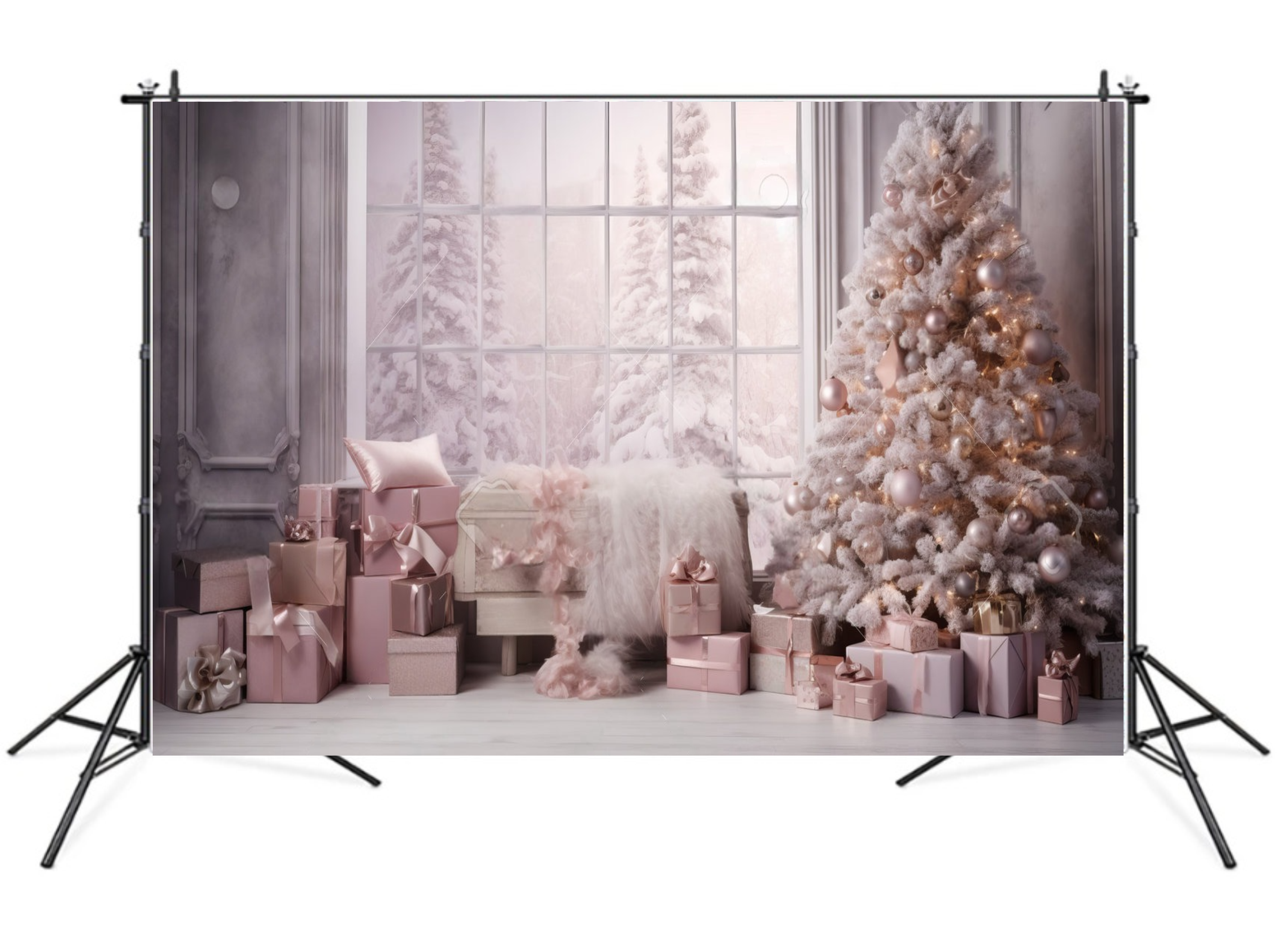 Фотофон виниловый текстурный Gipermag Pink room with christmas trees 250х150 см (7847) Фотофон виниловый текстурный Gipermag Pink room with christmas trees 250х150 см (7847)