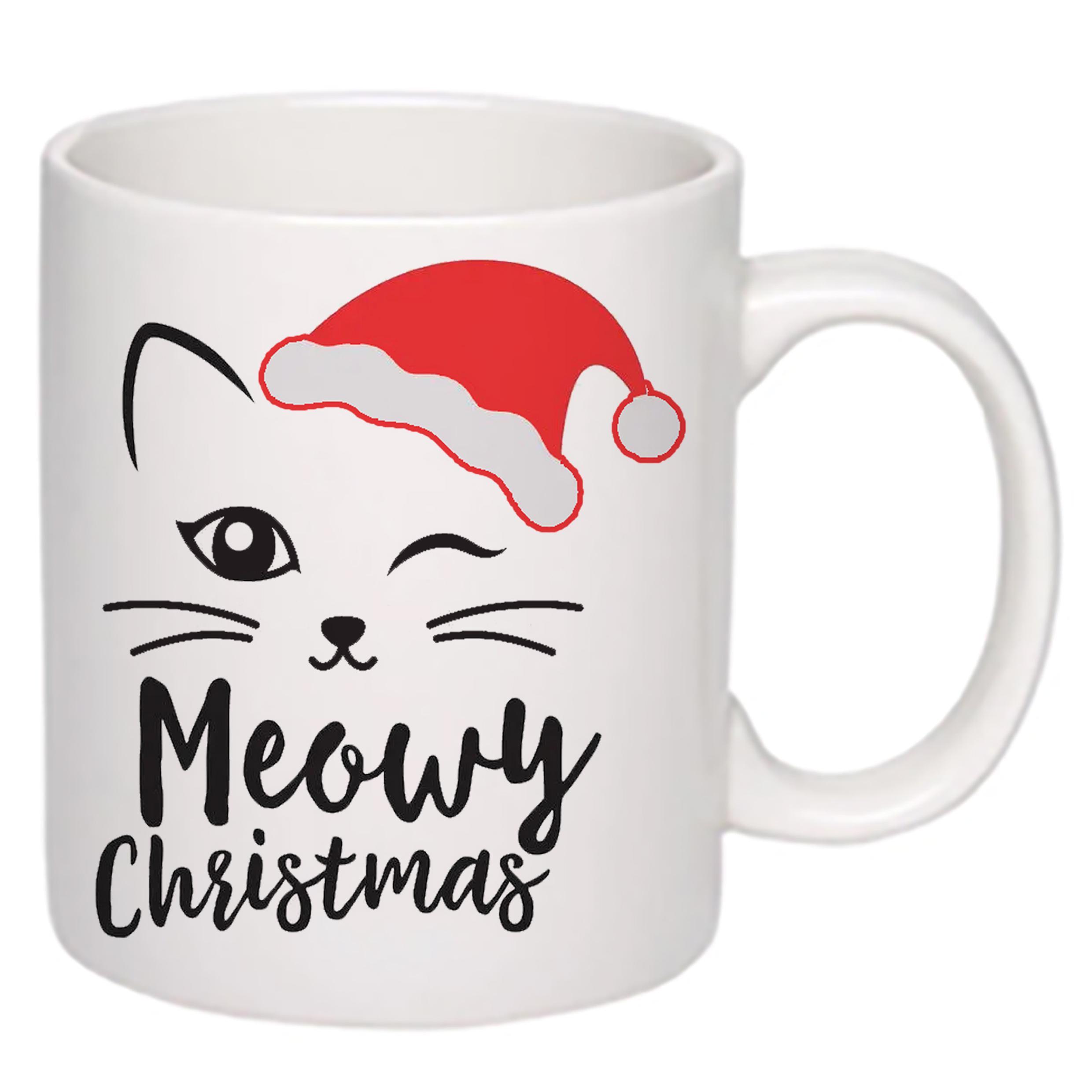 Чашка с принтом "Meowy Christmas" 330 мл Белый (17094) Чашка с принтом "Meowy Christmas" 330 мл Белый (17094)
