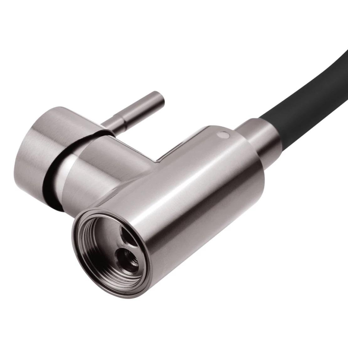 Смеситель для кухни Kraft 3004 PVD с гибким изливом из нержавеющей стали однорычажный с поворотом 360° Графитовый - фото 5