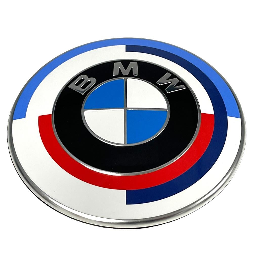 Емблема-шильдик BMW капота/багажника Ювілейна 50 років Motorsport 73 мм Синій (LX10352)