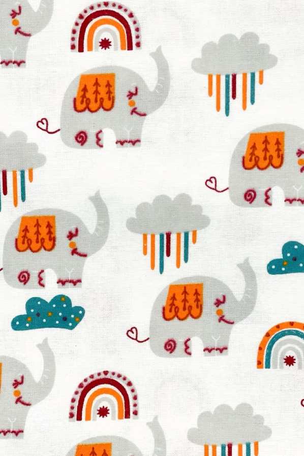 Пеленка фланелевая №54 Слоник с радугой байка 110x90 см (373-19269)