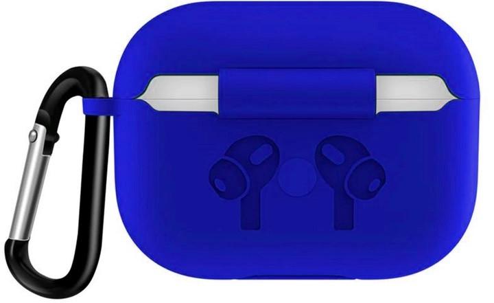 Чехол силиконовый для наушников AirPods Pro 2 с карабином Blue