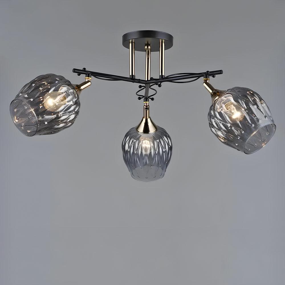 Люстра потолочная Light House SR-19377/3 Coffee/FGD E27 650х260 мм Черный/Золотой