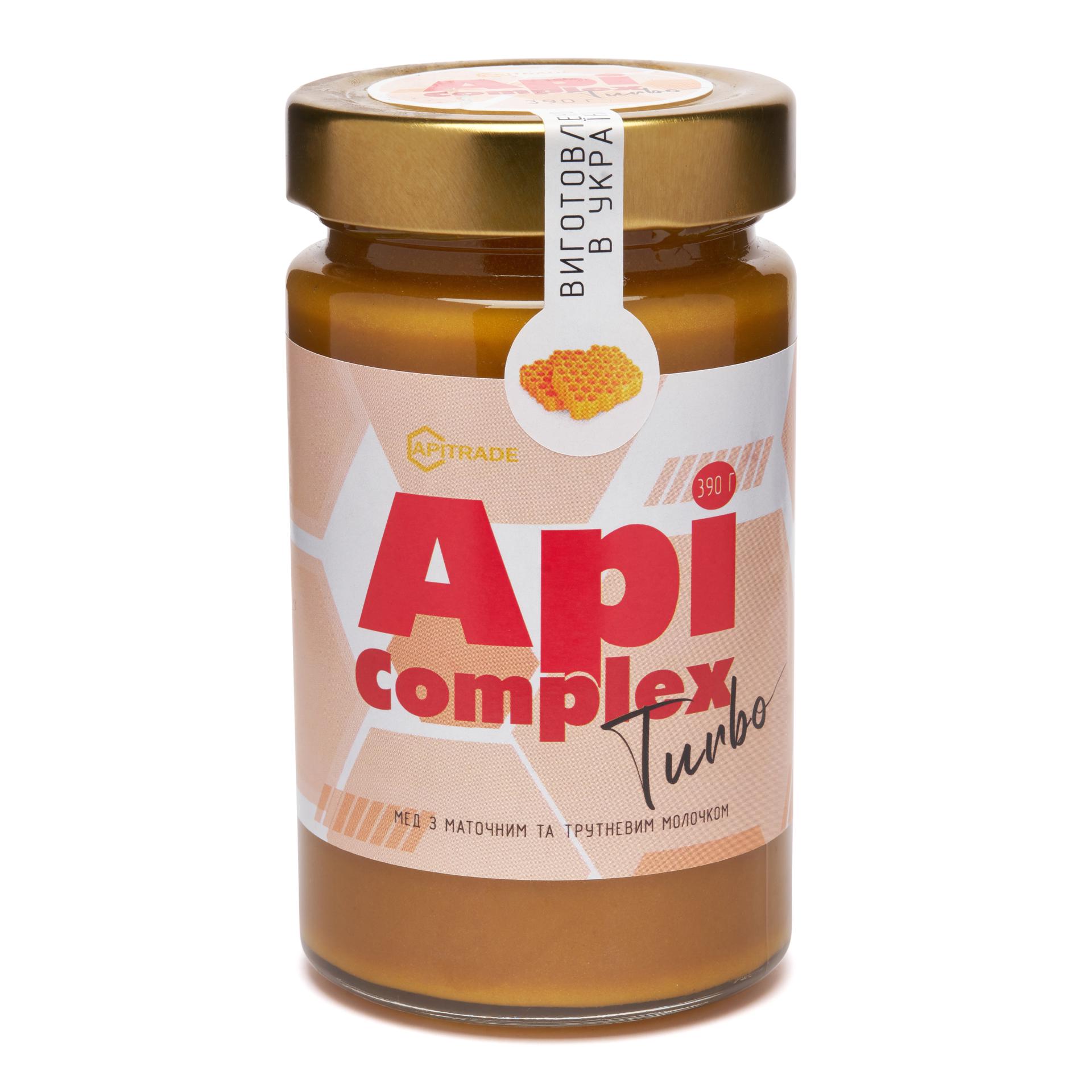 Мед с маточным и трутневым молочком Apitrade Api complex turbo 390 г
