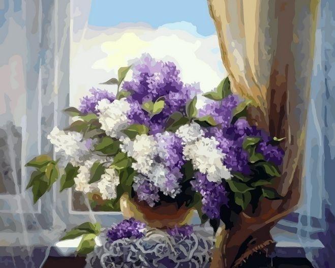 Картина по номерам Brushme Сирень у окна 40x50 см (GX8260)