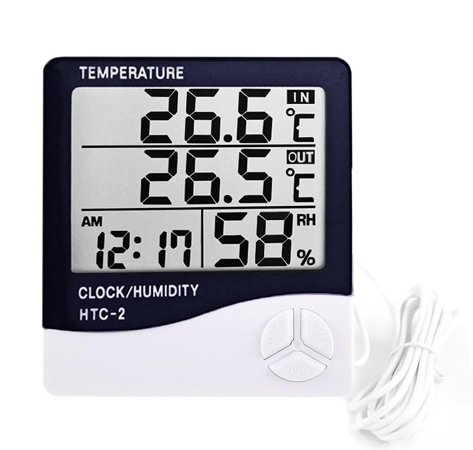 Термометр/гігрометр/годинник HTC-2