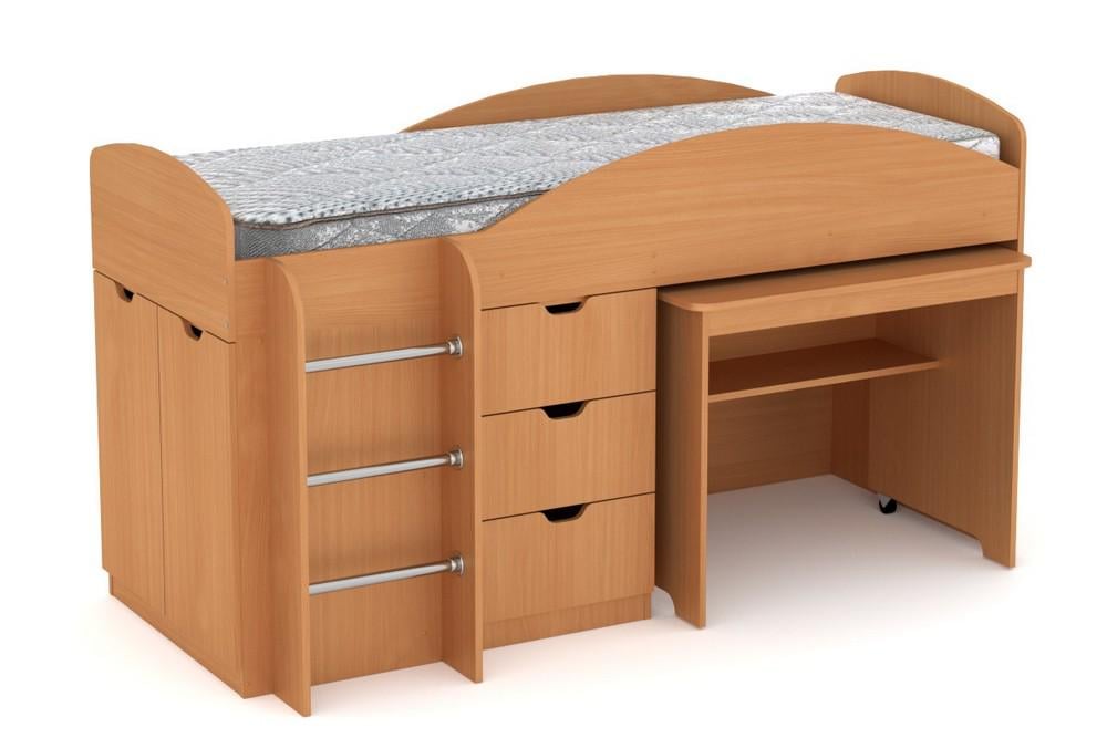 Двухъярусная кровать с выкатным столом Компанит Универсал Бук