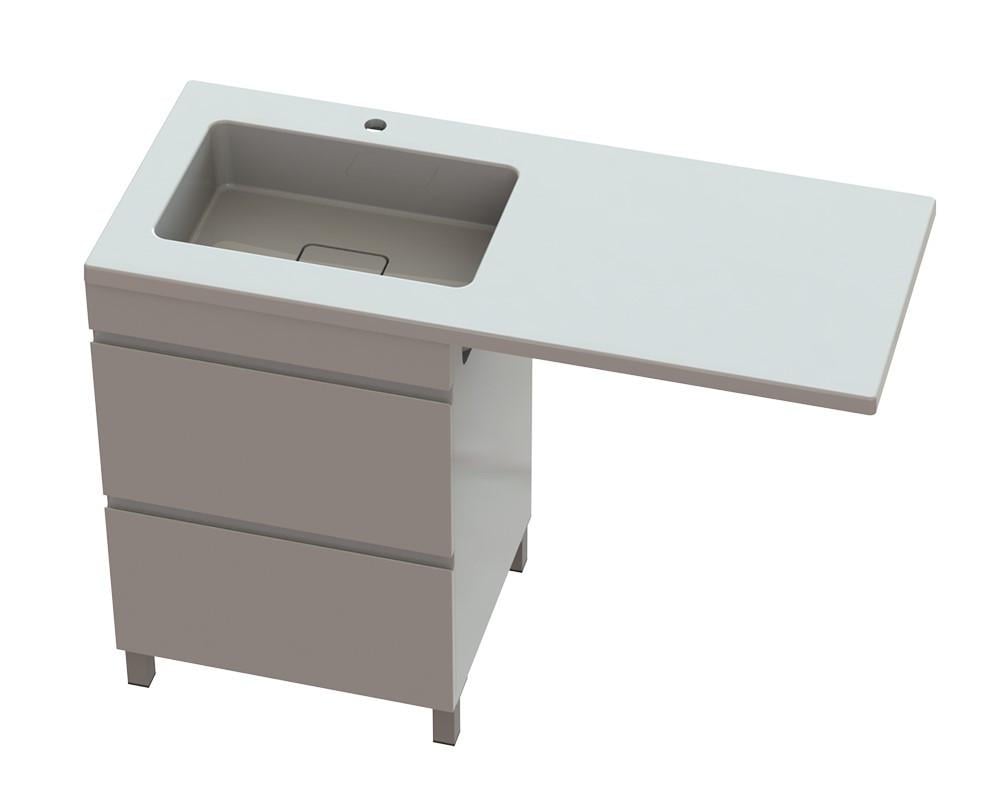 Тумба Мадейра с умывальником Аляска А100 левая Белый глянец (1882350704)