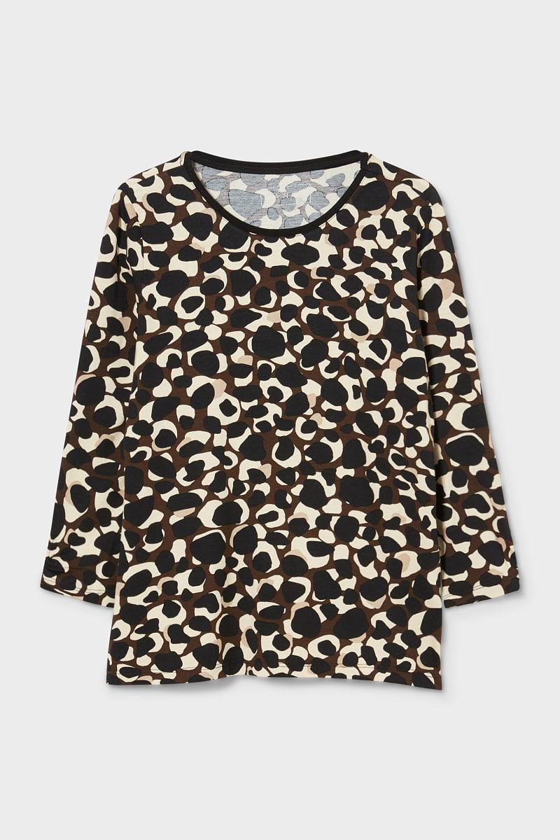 Лонгслів C&A L Коричневий принт (2118488)