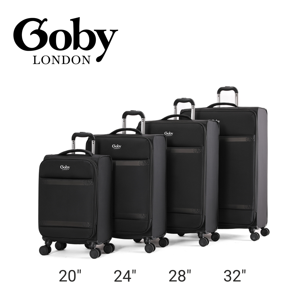Чемодан текстильная ручная кладь Goby London GB-3009/20 с расширением 4 колеса замок TSA 43 л 50х40х20 см Black (2505833969) - фото 7 Чемодан текстильная ручная кладь Goby London GB-3009/20 с расширением 4 колеса замок TSA 43 л 50х40х20 см Black (2505833969) - фото 7