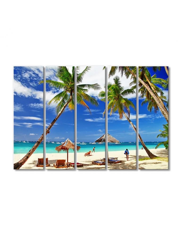Картина модульная Пляжный отдых на Филиппинах 5 модулей 90x135 см