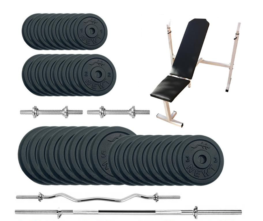 Лава для жиму Newt Gym Set-SKHW Home з набором штанг + гантелі 99 кг (8105386)