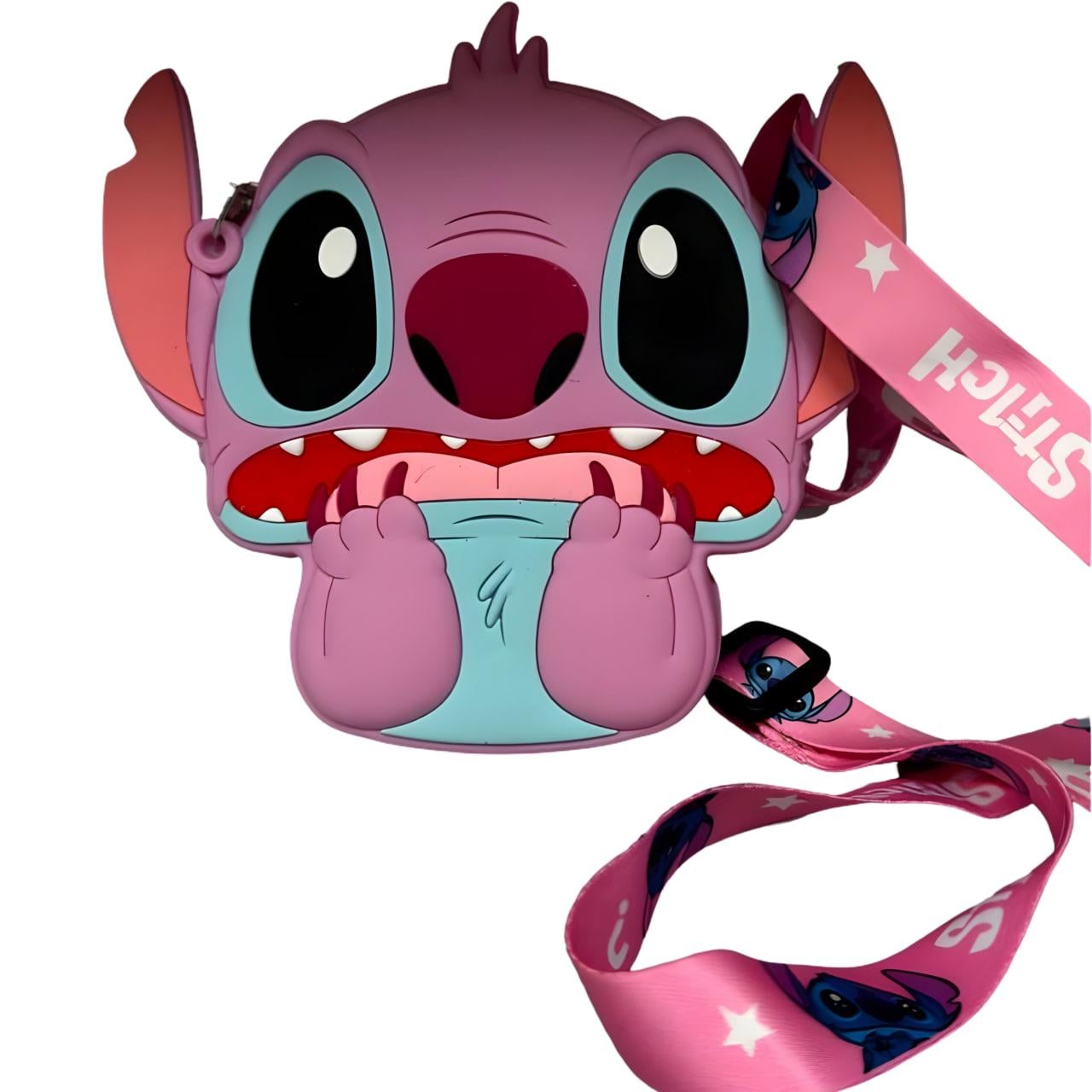 Сумка детская силиконовая с ремешком Stitch 13х11 см Розовый (25-520)
