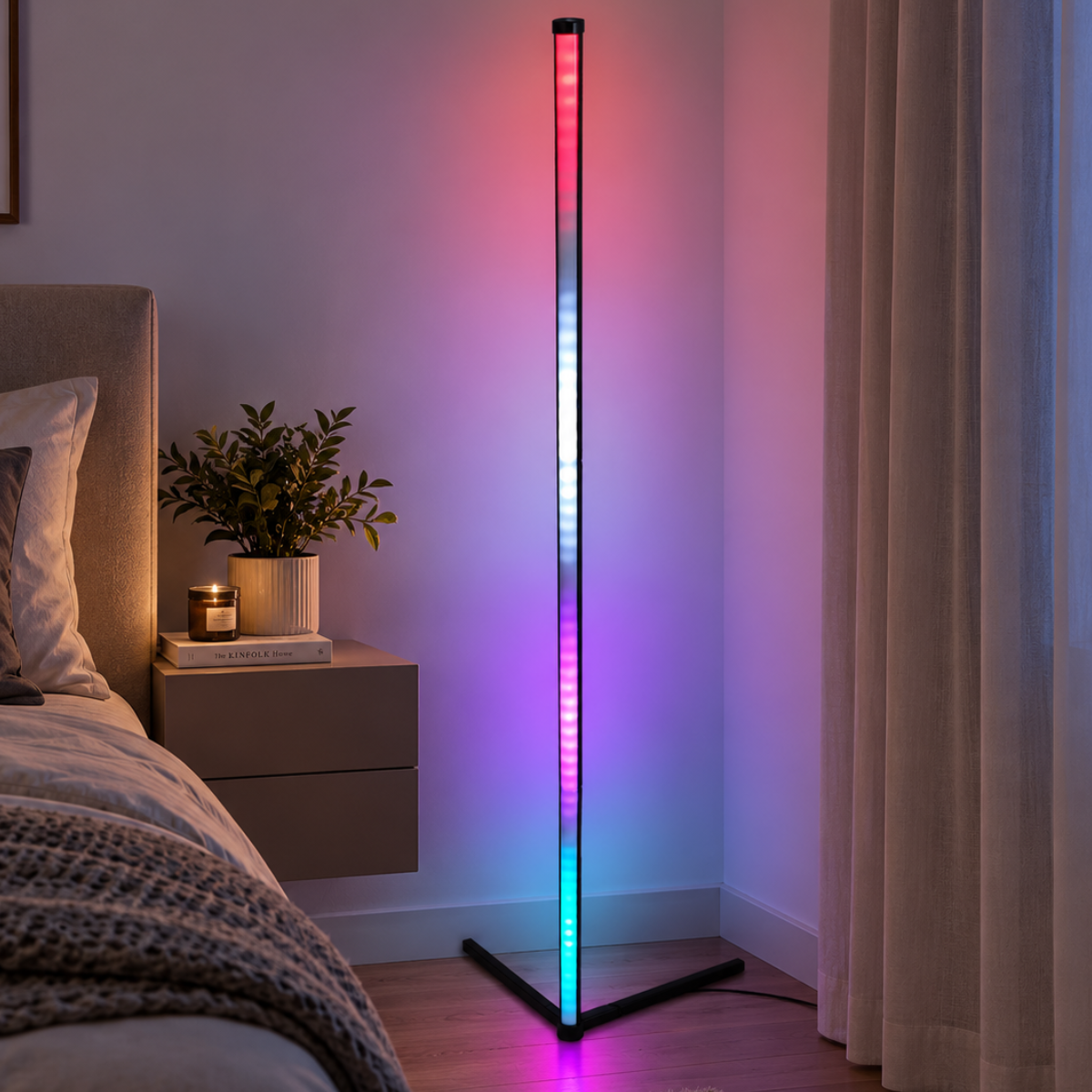 Світильник підлоговий LED RGB з USB з пультом ДК та керуванням зі смартфона 140 см (LED-140)