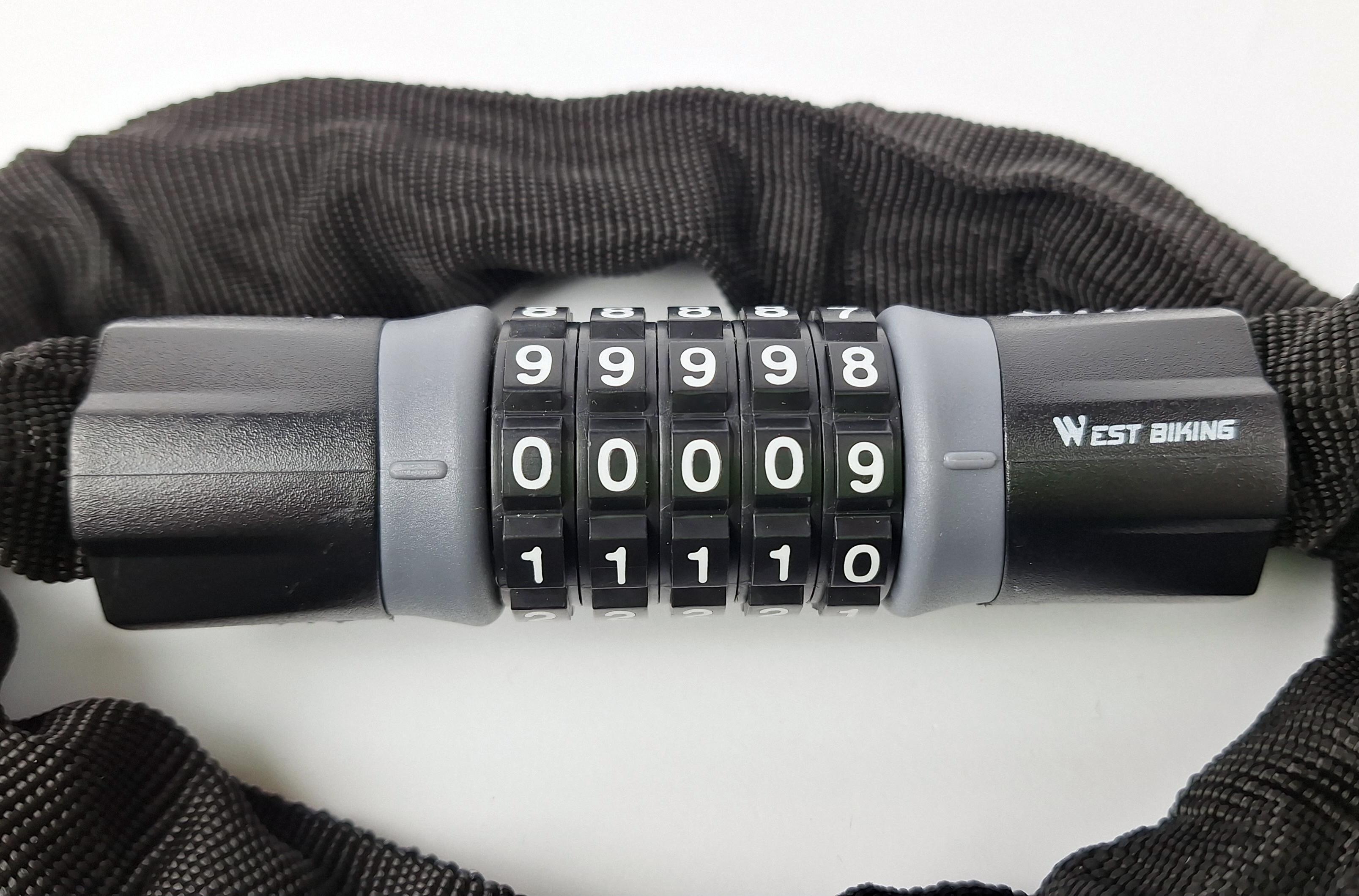 Замок велосипедный West Biking YP0705037 цепной кодовый 5x1200 мм (G0001992) - фото 2 Замок велосипедный West Biking YP0705037 цепной кодовый 5x1200 мм (G0001992) - фото 2