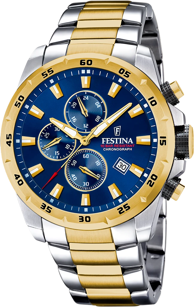 Наручные часы мужские Festina F20562/2 Chrono Sport со стальным корпусом WR 100 м и синим циферблатом Наручные часы мужские Festina F20562/2 Chrono Sport со стальным корпусом WR 100 м и синим циферблатом