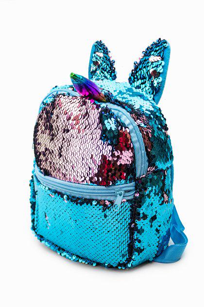 Дитячий рюкзак перевертиш з паєтками Єдиноріжка Блакитний/Пудровий - фото 2 Дитячий рюкзак перевертиш з паєтками Єдиноріжка Блакитний/Пудровий - фото 2