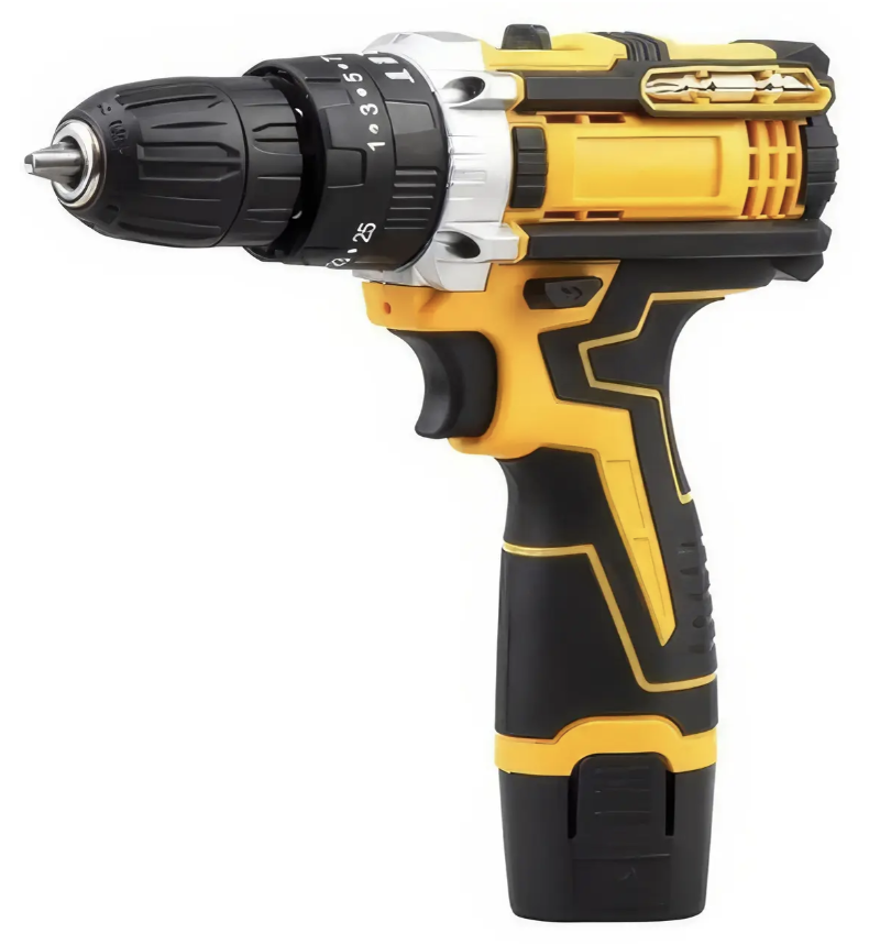 Набор аккумуляторного шуруповерта с насадками Screw Driver Sets Yellow 12V 2x2 Ah кейс (NO12v)