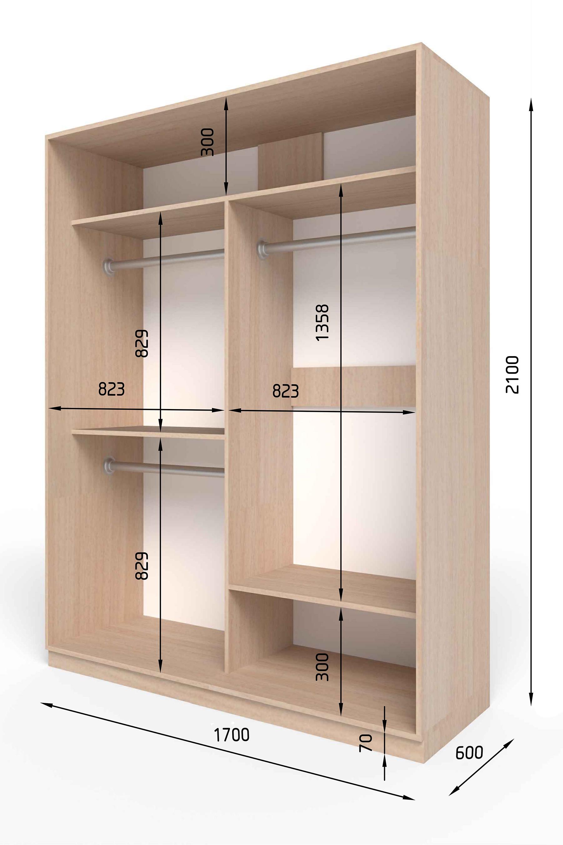 Шафа-купе SENAM S-Line 170х60х210 см Дуб сонома трюфель (К-4-5) - фото 2