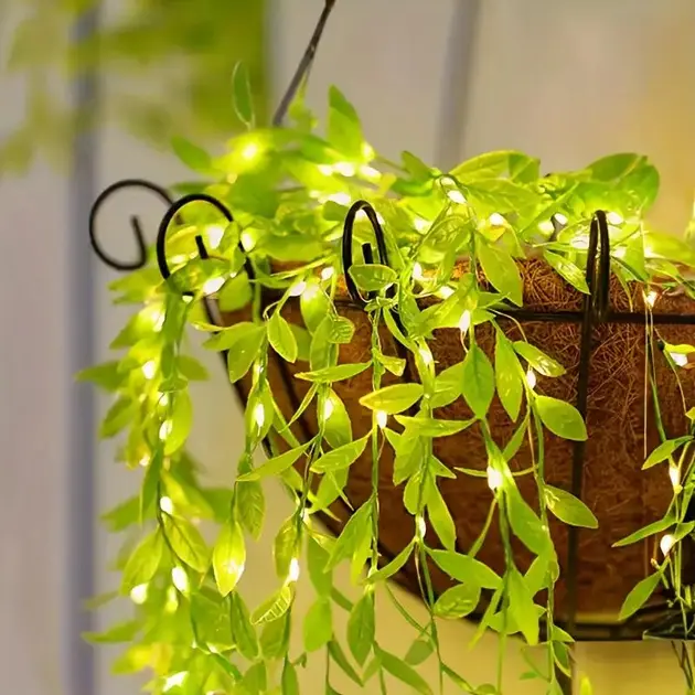 Гирлянда Blip LED Зеленый ива с листьями 230 В 2,4 м Теплый Белый (ND-213-G-14) - фото 6