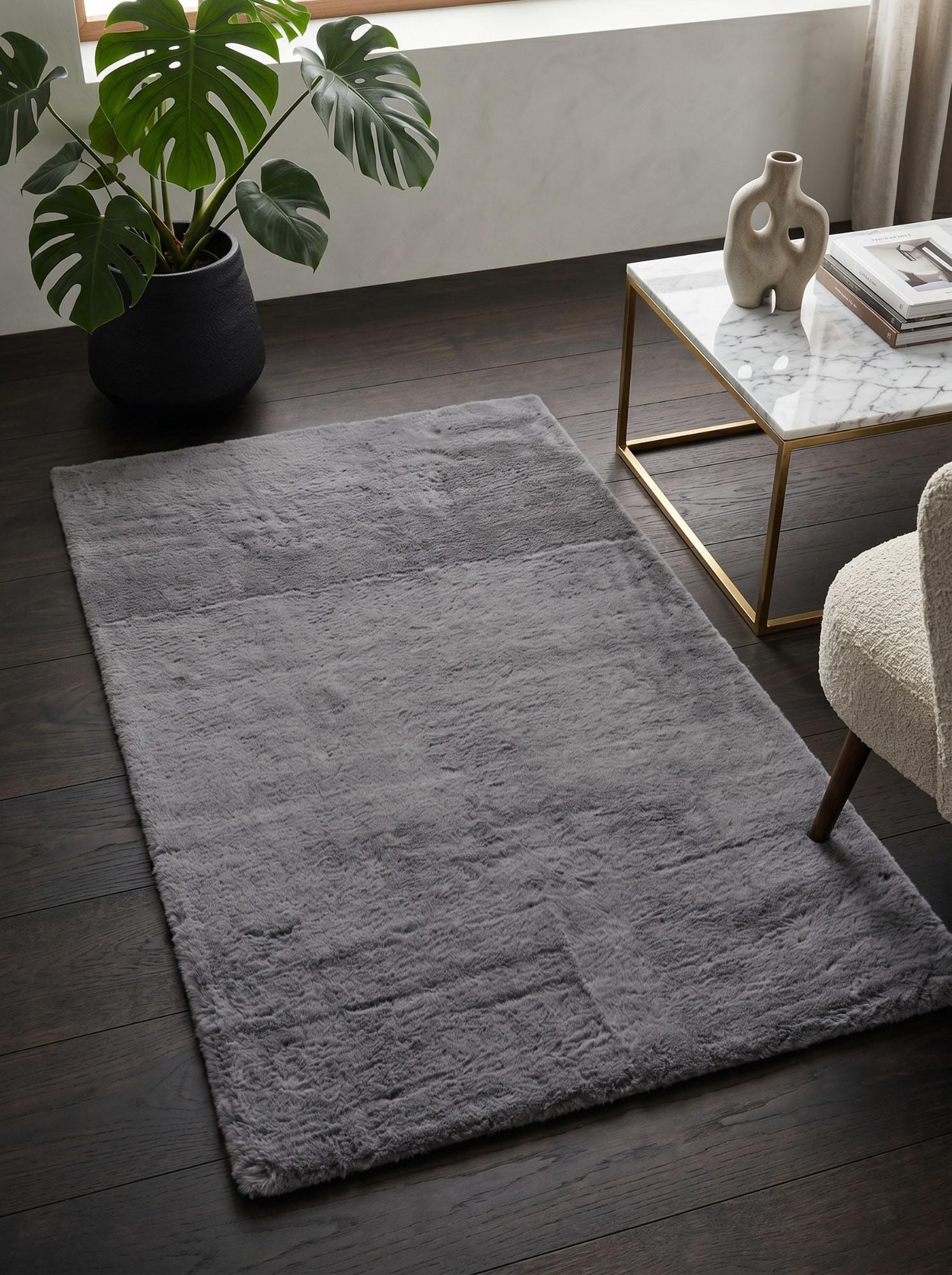 Ковер с высоким ворсом Estera tpr 100x200 см Grey (34139592)