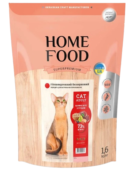 Корм сухий Hypoallergenic Grain-Free For Sterilised/Neutered Cats Качине філе з грушею 1,6 кг (3118016)