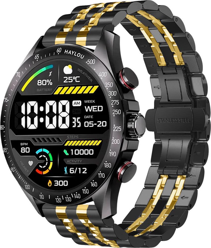 Браслет металевий Spinye Line для Haylou Solar Pro LS18 Black Gold (40843-02)