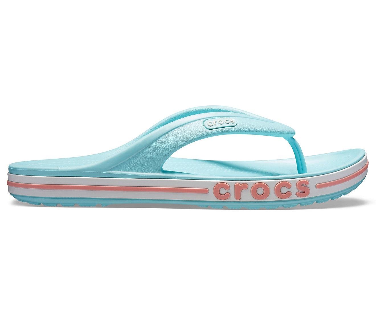 В'єтнамки Crocs Bayaband Flip M7W9 р. 39 25,5 см Ice Blue/Melon (205393) - фото 1