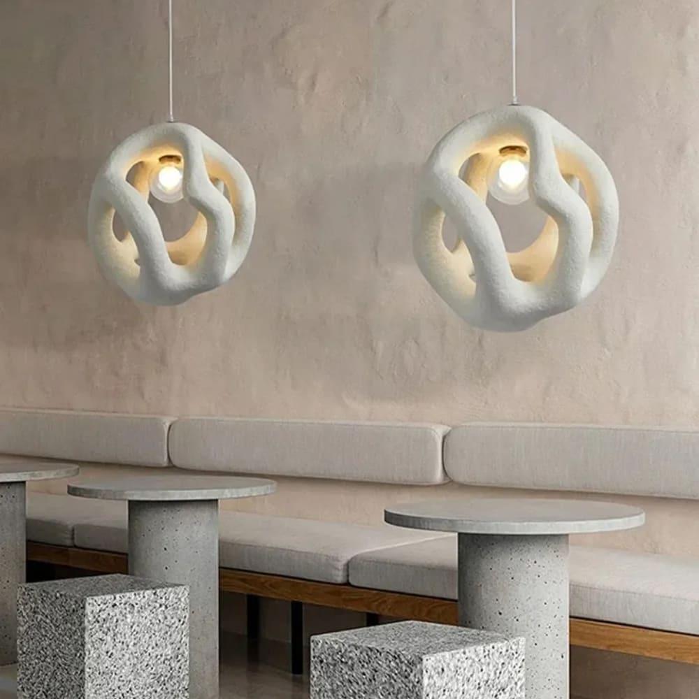 Светильник гипсовый Ø 50 см Белый (MJ34-450*500 WT) - фото 4