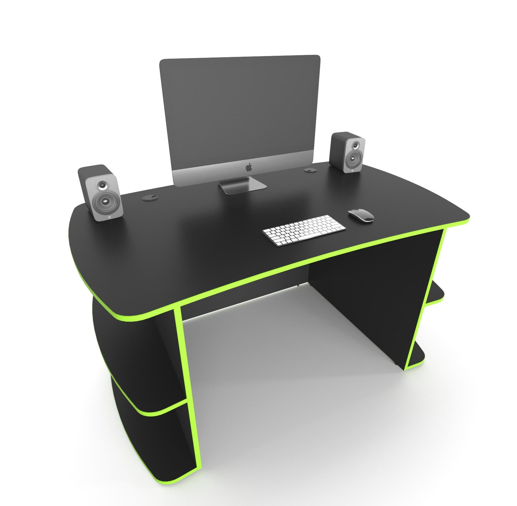 Стол геймерский Zeus Floki ЛДСП Черно-зеленый (FL-1)