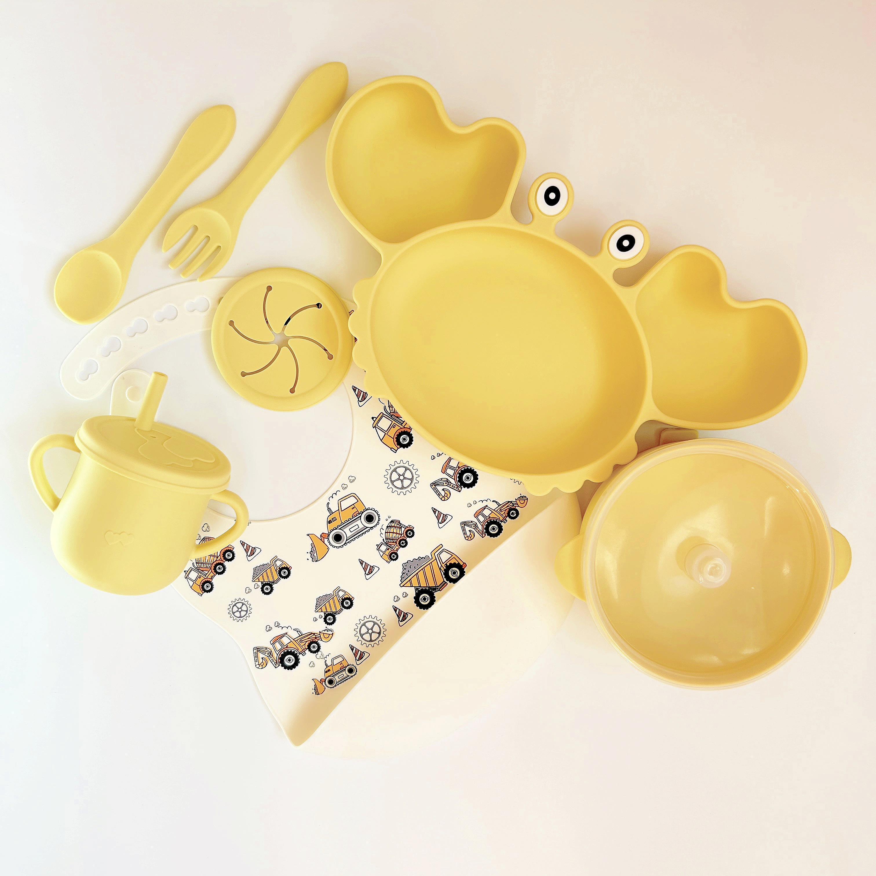 Набір дитячого посуду для прикорму Y11 KRPR img_e6166 Краб силіконовий з приборами (29041581)