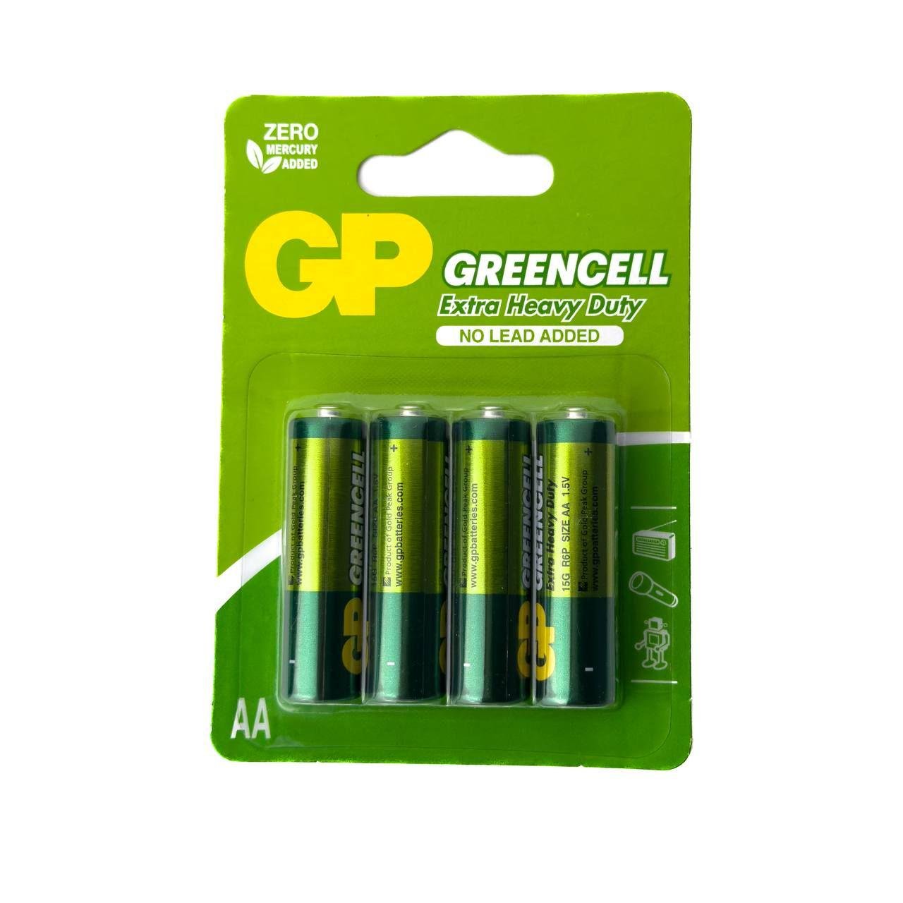 Батарейка сольова GP Greencell 15G-UE4 R6P/АА (23097389) - фото 2