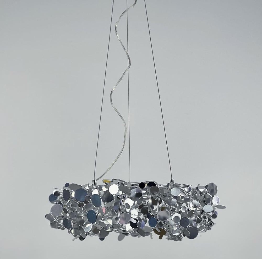 Люстра подвесная с алюминиевыми монетками 60 см Хром (MD 6012 CH)