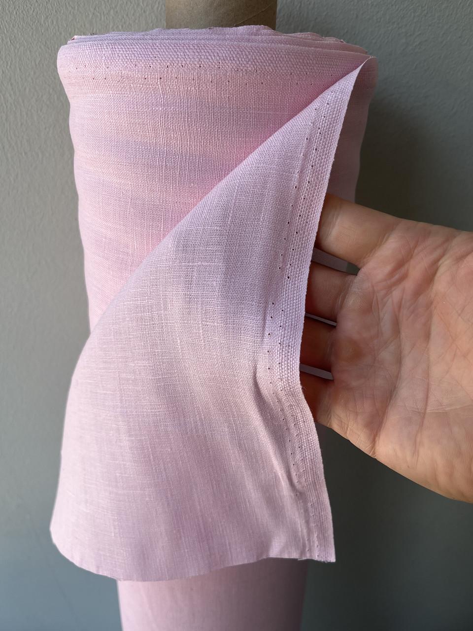 Ткань LINEN PLUS 100% лен 143 см 1402 PINK Нежно-розовый - фото 4 Ткань LINEN PLUS 100% лен 143 см 1402 PINK Нежно-розовый - фото 4