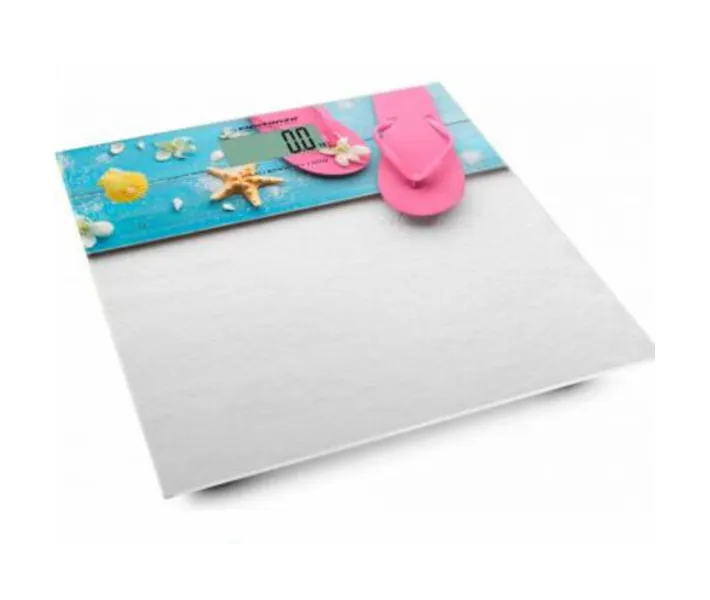 Весы Esperanza EBS009 Flip Flop 180 кг закаленное стекло с пляжным принтом.