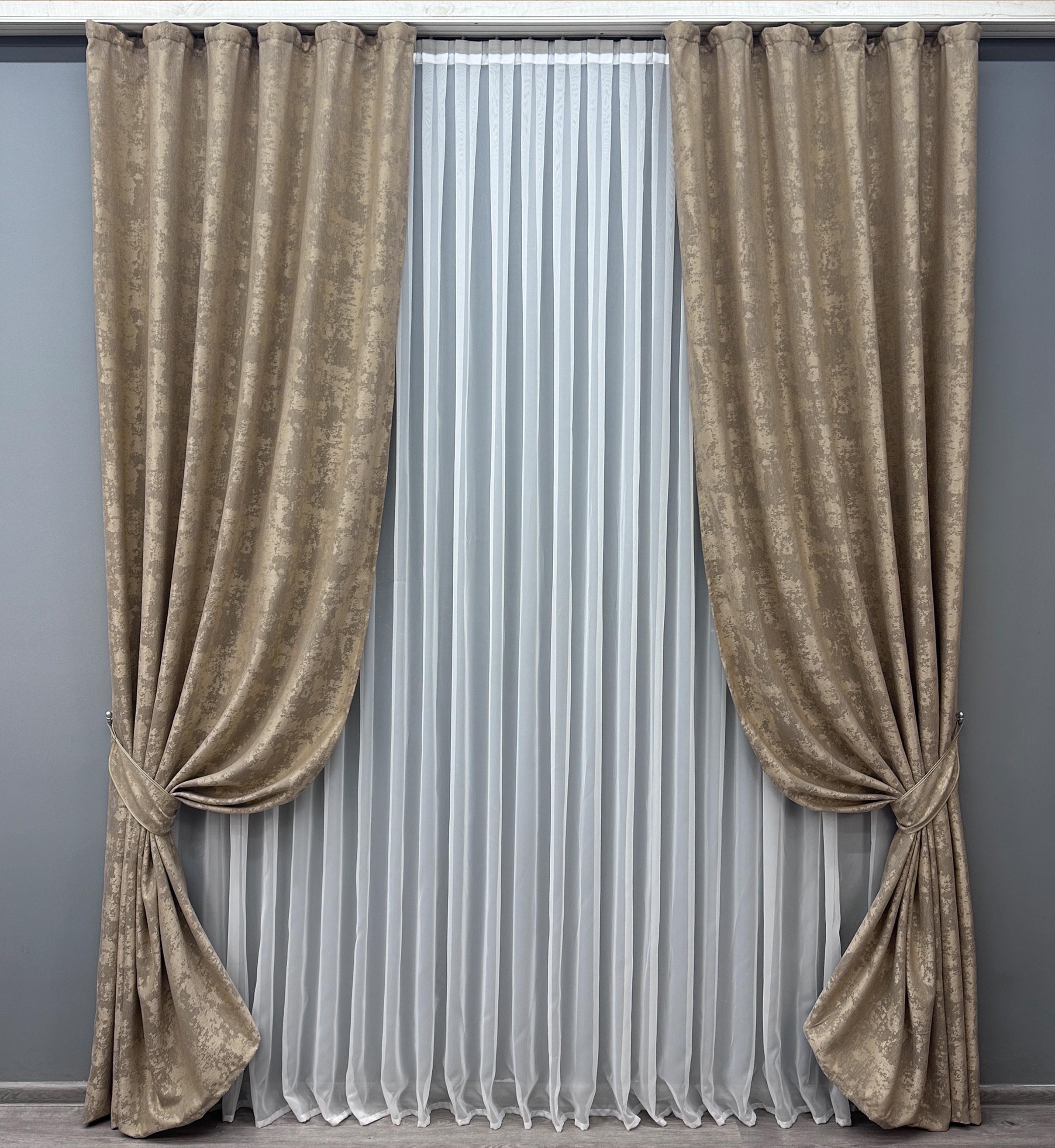 Комплект штор VR-Textil Sultan № 873ш жаккард 100х285 см 2 шт. Карамельный (31-757)