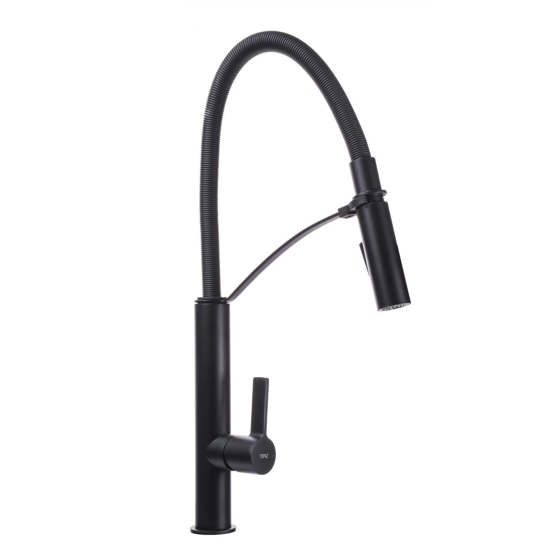 Смеситель для кухни с гибким изливом TOPAZ Sardinia Черный (19559)