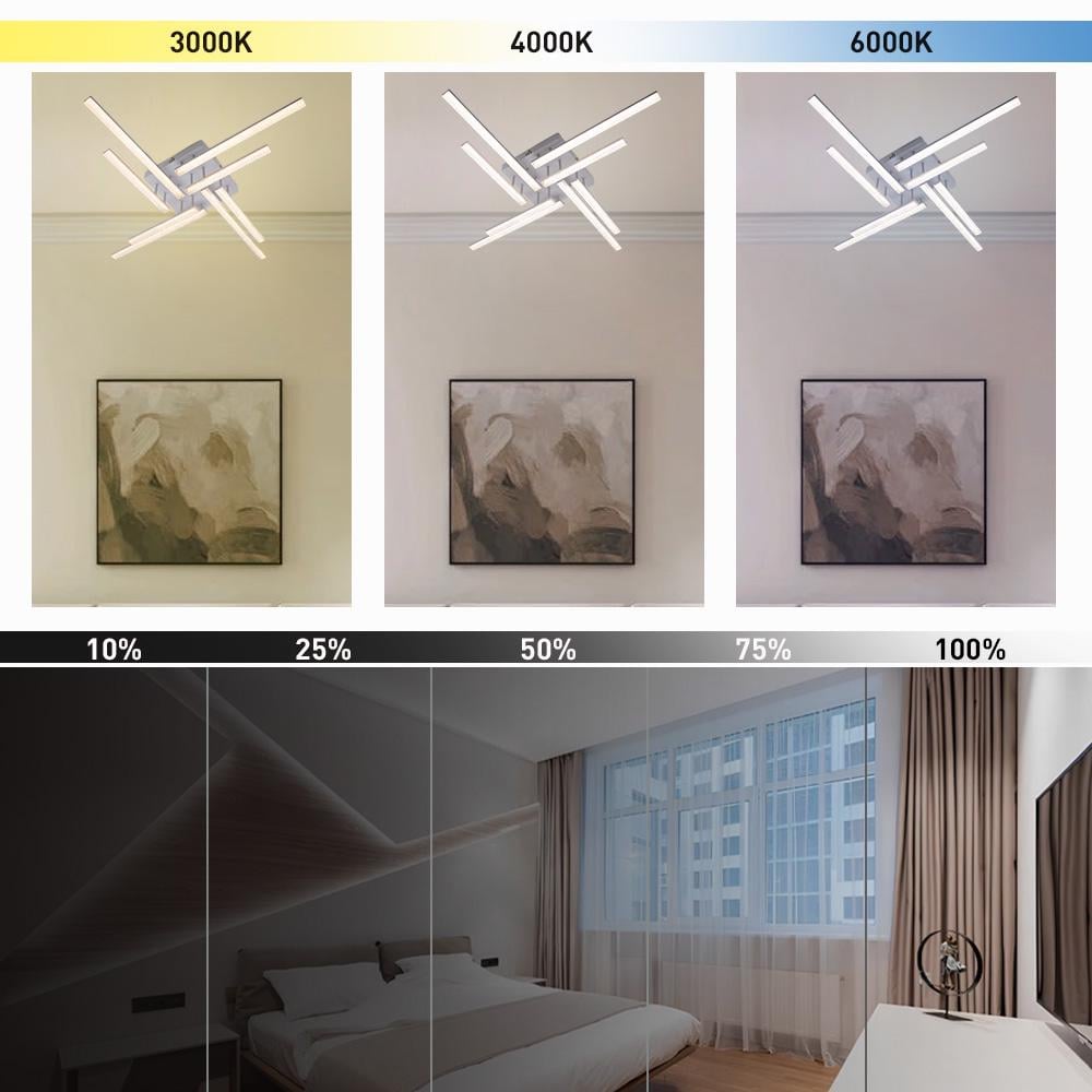 Люстра світлодіодна ESLLSE LINE 8L 76 Вт 955x955x125 мм Білий (10551) - фото 4