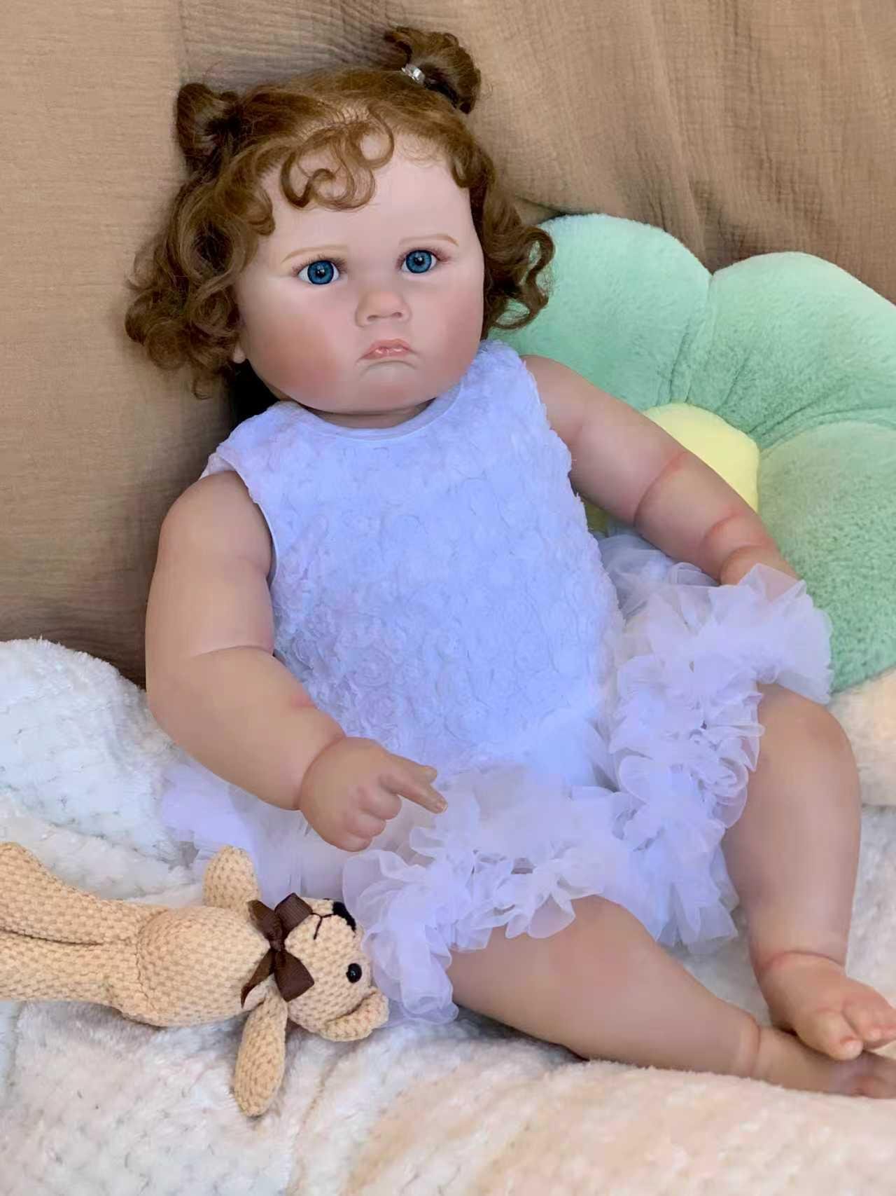 Кукла силиконовая коллекционная Reborn девочка Пупс Пеппа виниловая 60 см