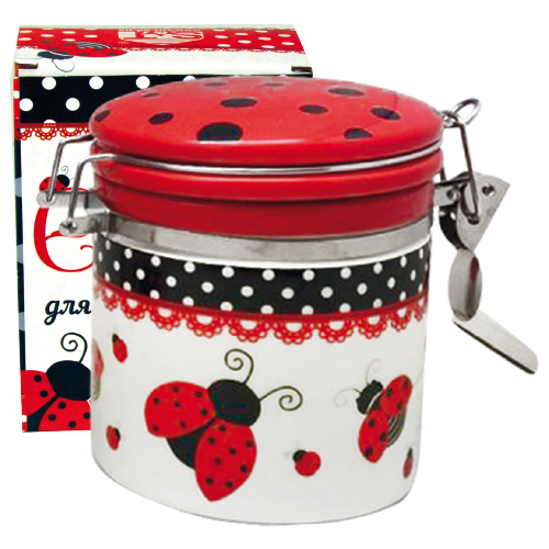 Емкость для сыпучих продуктов SNT Божья коровка d 9,5 см h 10 см 500 мл (630-17))