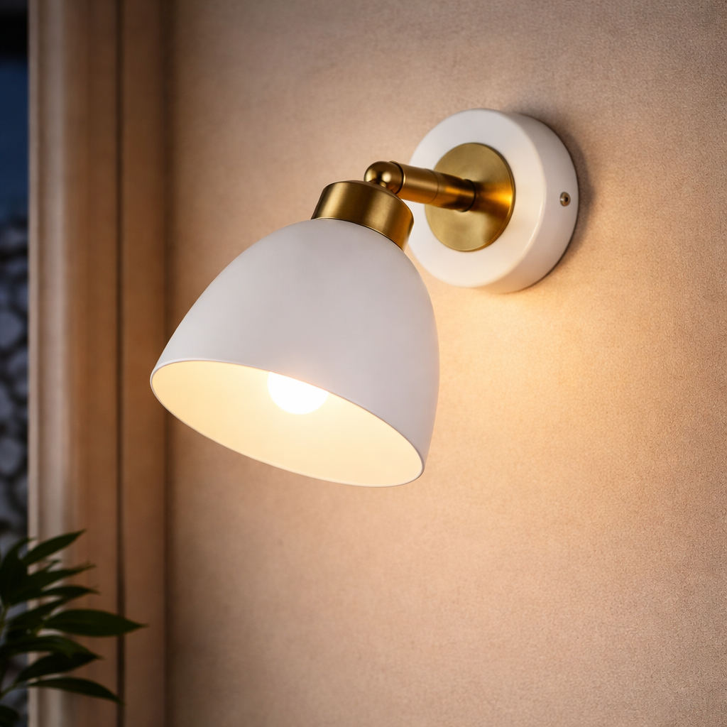 Бра Valeso с поворотным плафоном под одну лампу Е27 Белый/Золотой (BD663-1 WT)