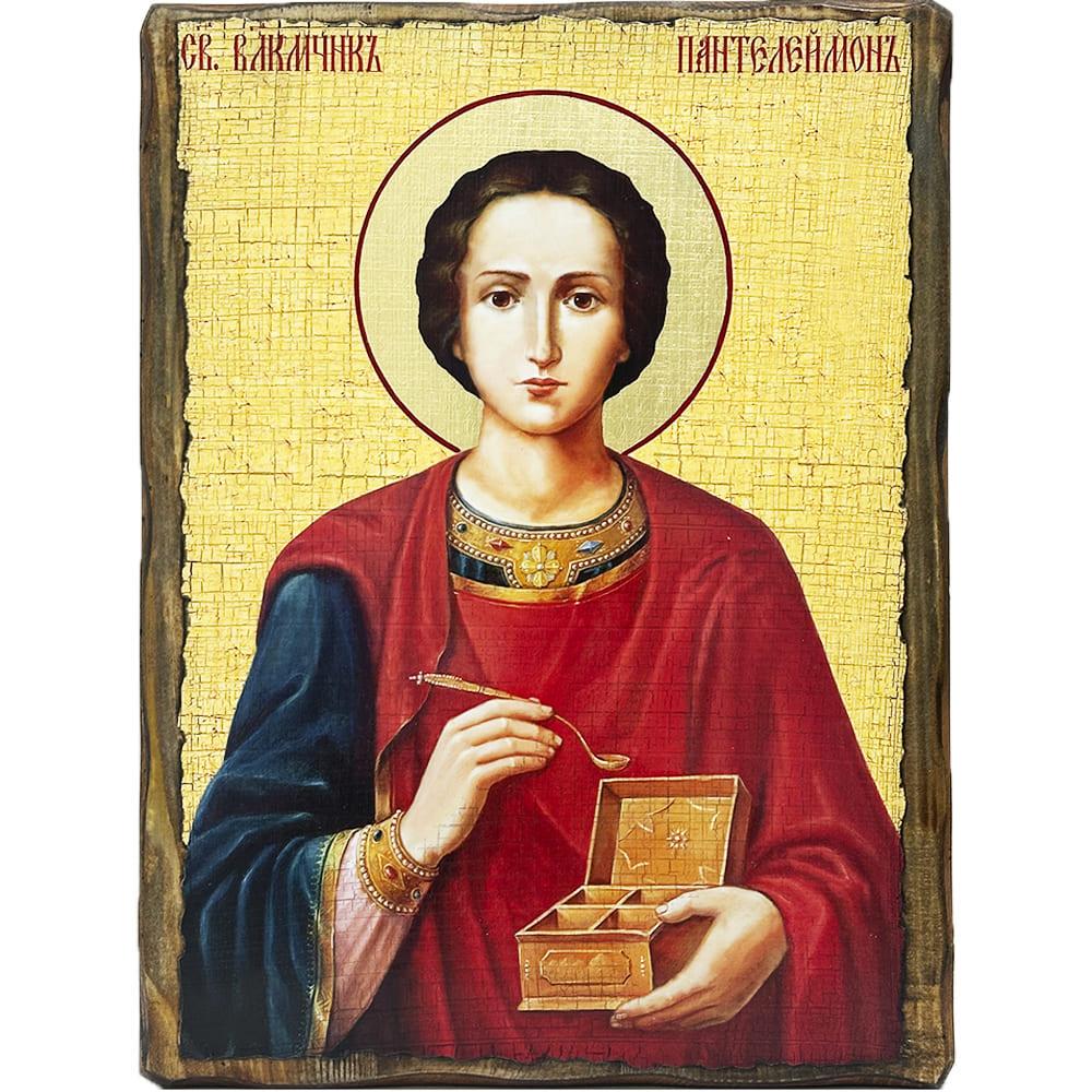 Ікона Пантелеймон Цілитель під старовину 21х28 см (3693-3)