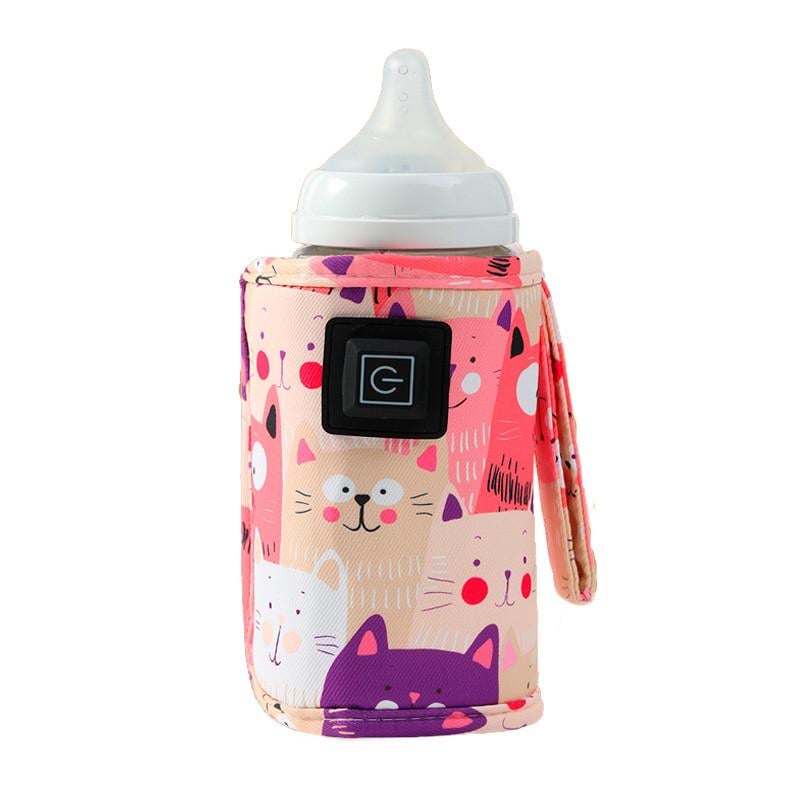 Подогреватель для детской бутылочки Lesko AQW5G Cats USB портативный/3 режима Pink (28953158)