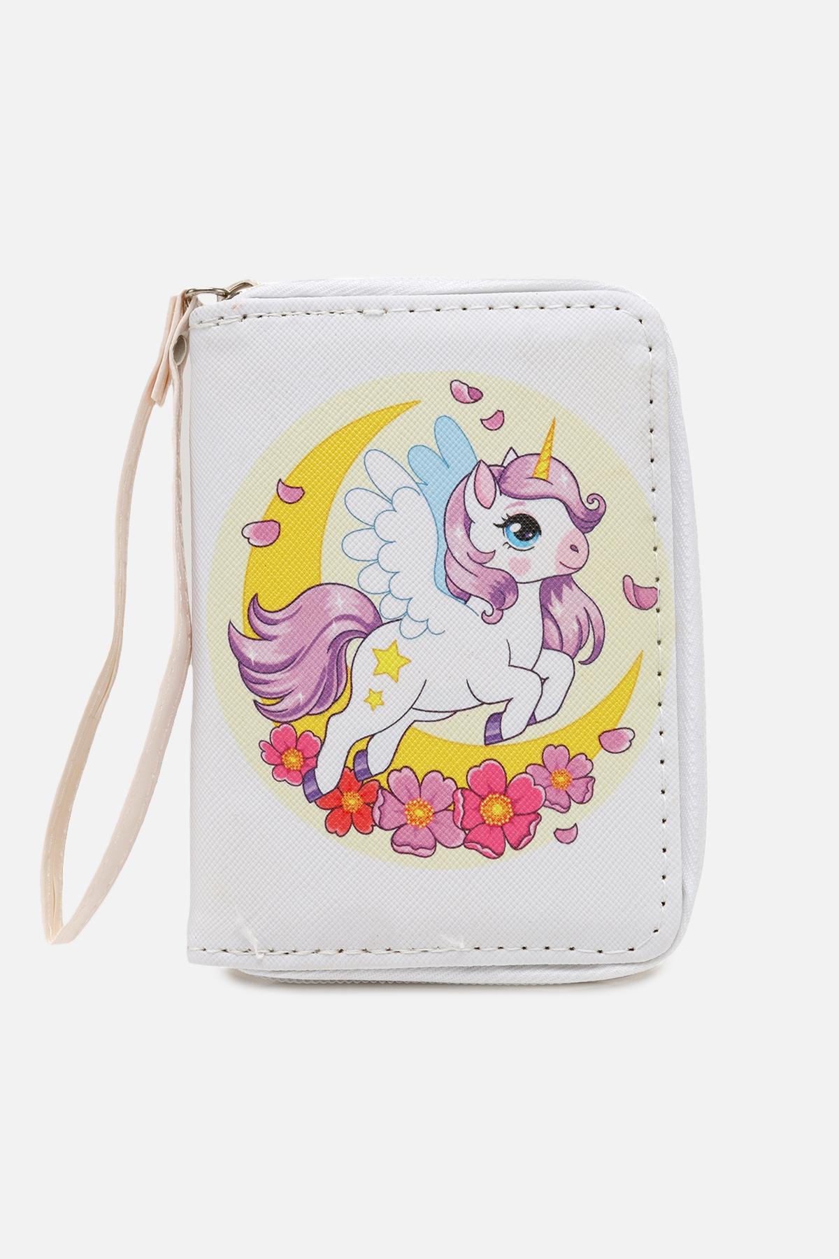Кошелек для девочки ЦБ-00270780 Единорог на месяце Белый (SKT001047202)