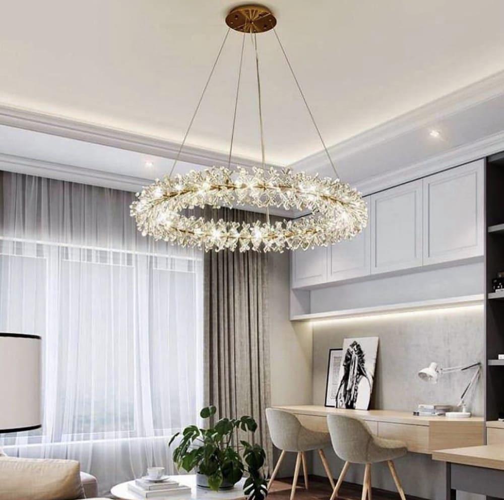 Люстра подвесная ALMA с хрусталем Ø 60 см Латунь NO 4-600 AB)