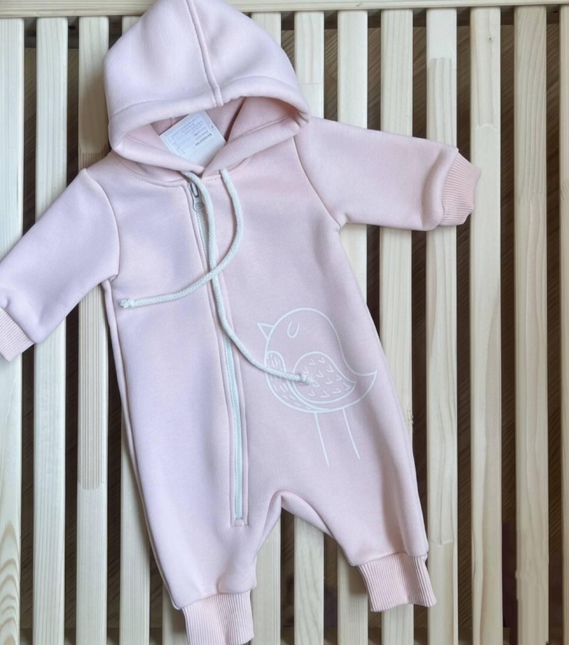 Комбинезон ромпер утепленный детский DreamKid 68 см Пудровый