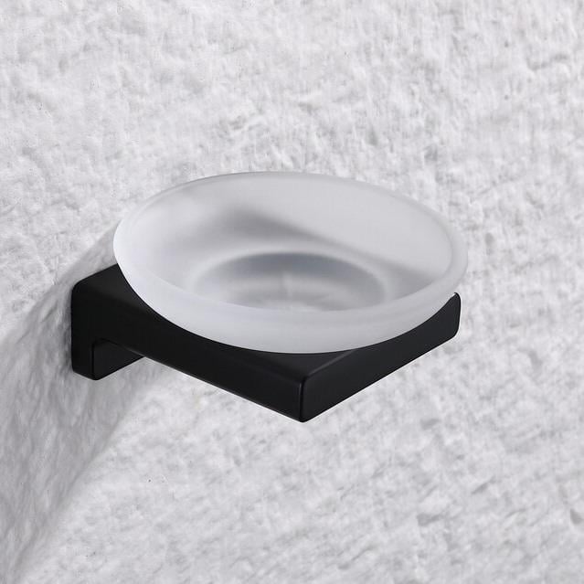 Мыльница в ванную Koer AS-0102-05 настенное стекло Черный матовый (KR6158)