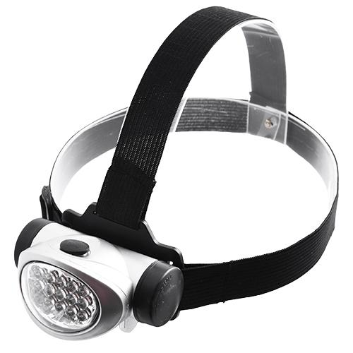 Фонарь налобный на батарейках 603-15LED White/Black (592586)